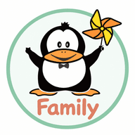 Family 企鵝與風車標誌